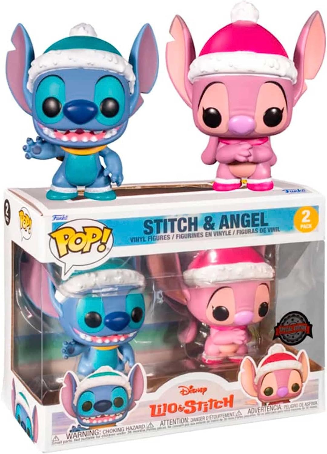 funko pop stitch y angel navidad
