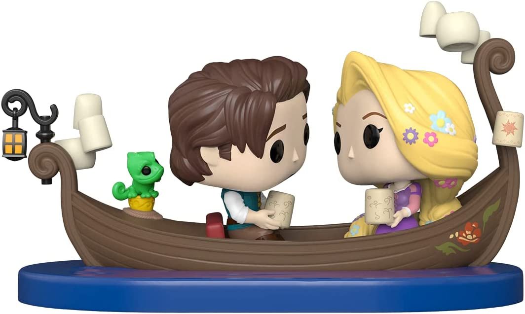 funko rapunzel y flynn en el barco