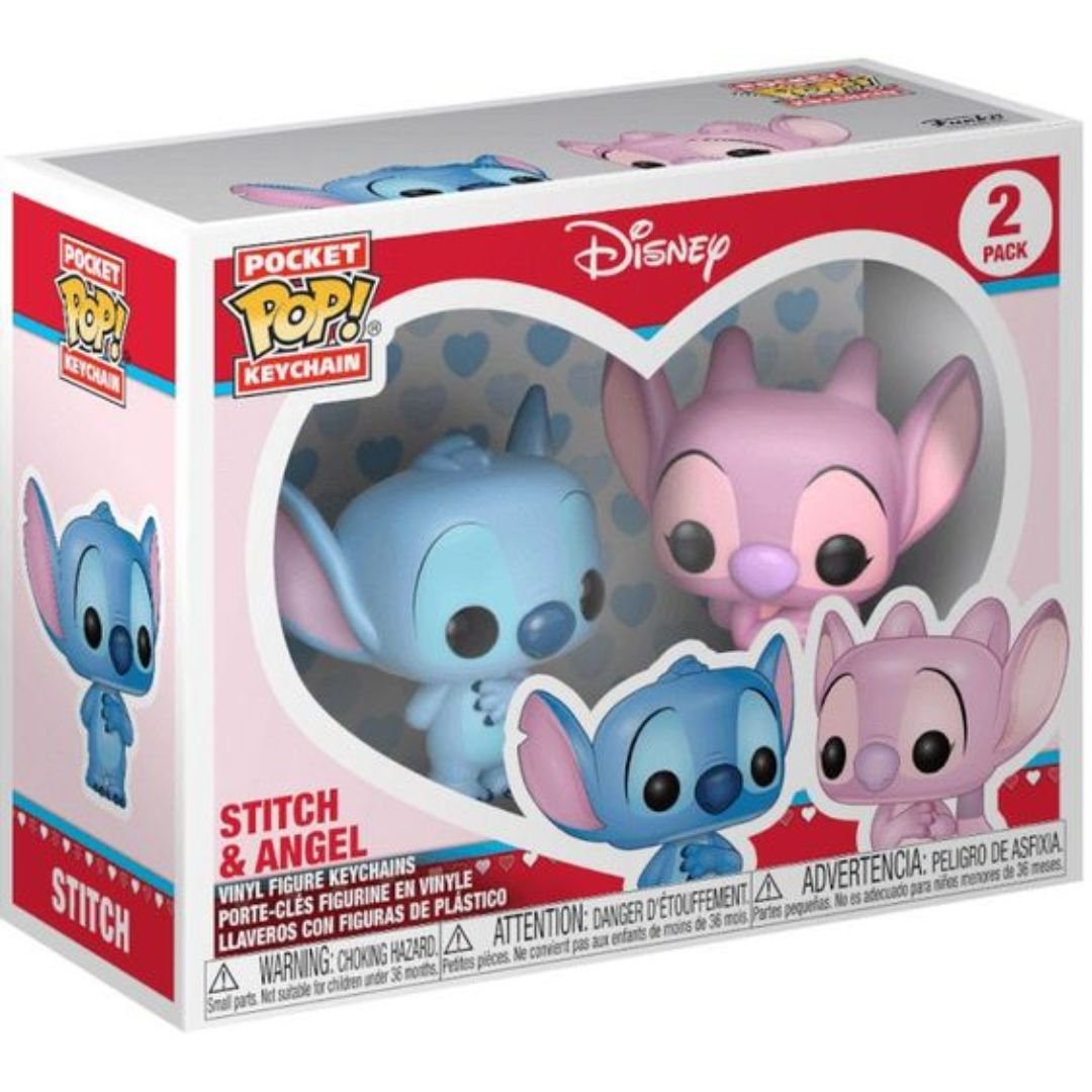 funko stitch y angel llavero